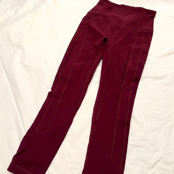 Maroon Lululemon Pants Size 2 - Picture 1 of 4